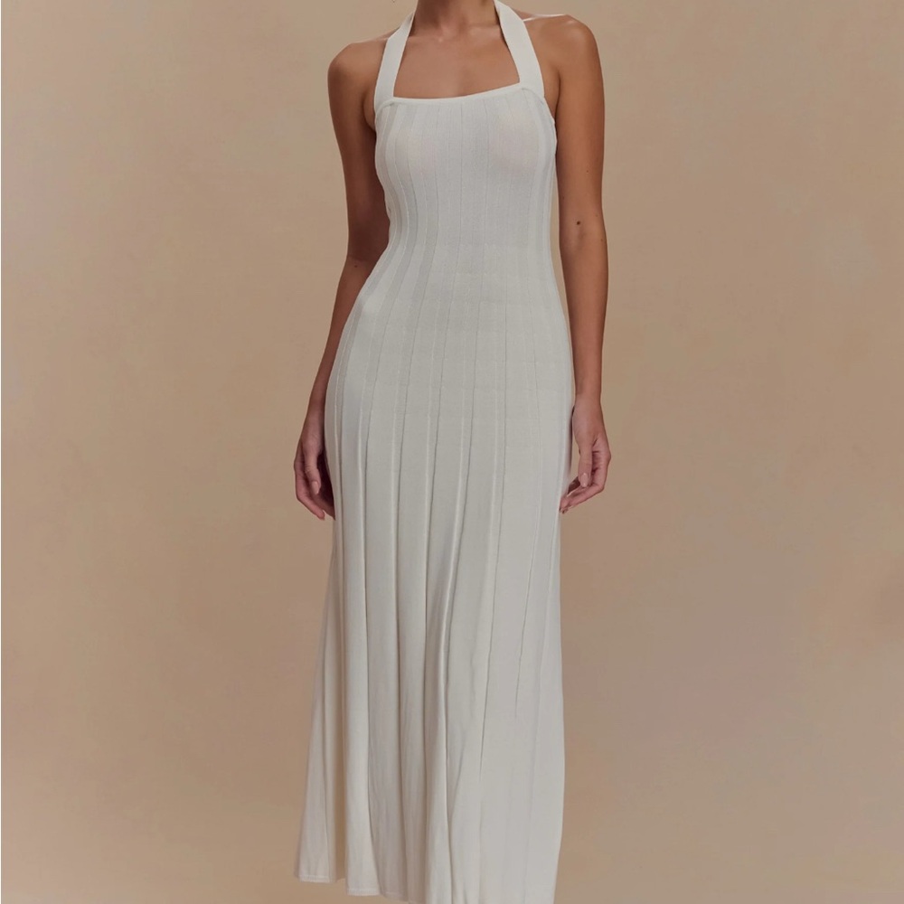 Meshki Halter Knit Midi Dress